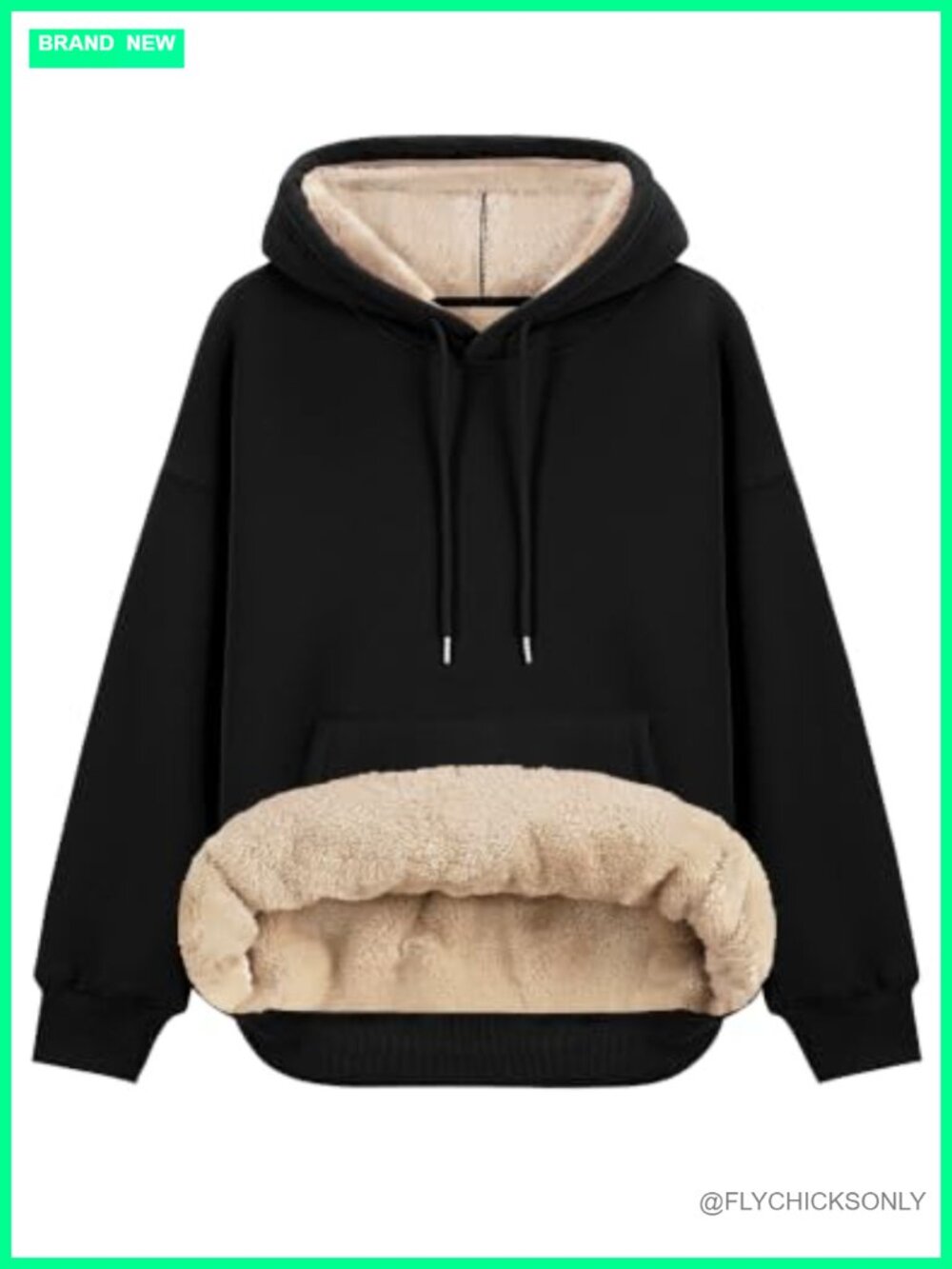 Sherpa Lined Fleece Pullover Hoodie Oversized Winter Warm